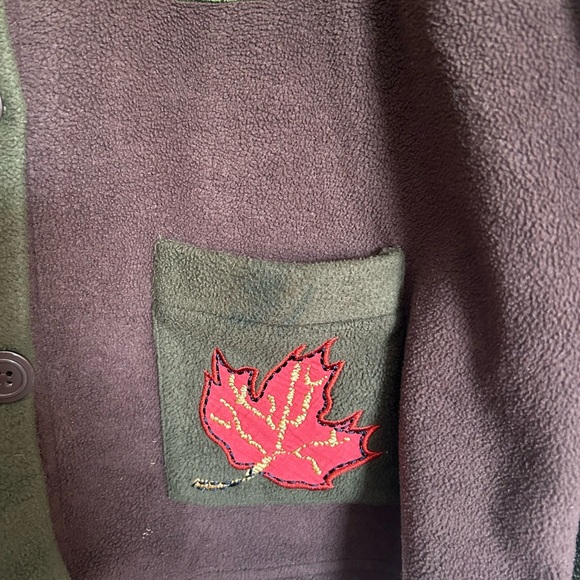 VTG Christopher and Banks Fall Embroidered Color Block Fleece Women’s Large - Picture 6 of 11